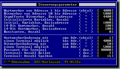 Steuerungsparameter