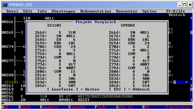 PDoc Menue Vergleich